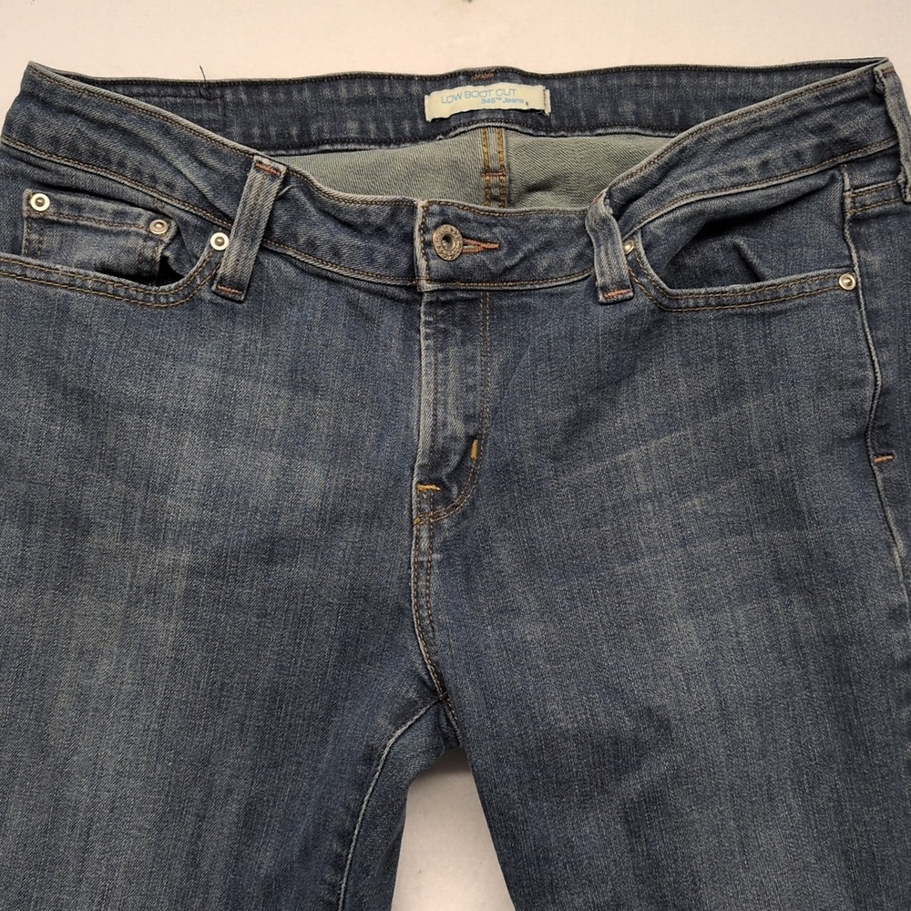 Levi Strauss & Co 545 Blue Denim Low Bootcut Stretch Womens Jeans Size 12 Short